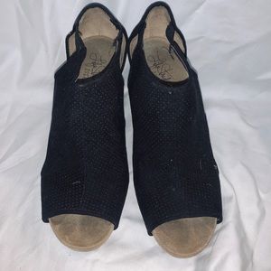 Peep toe wedge shoes